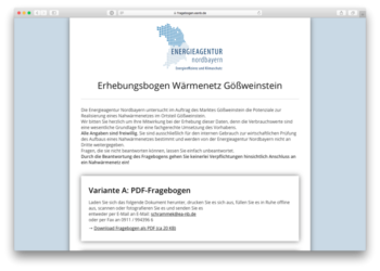 <a href='http://fragebogen.eanb.de' target='_blank'>fragebogen.eanb.de</a><br />Online Fragebogen für Energieagentur Nordbayern<br />September 2019 - Technologie: netissimoCMS responsive (27/142)