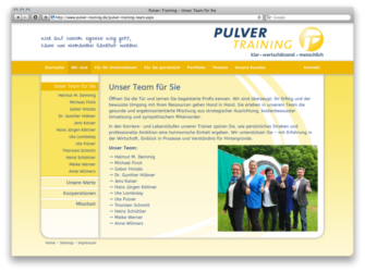 <a href='http://www.pulver-training.de' target='_blank'>www.pulver-training.de</a><br />Pulver Training - klar, wertschätzend, menschlich<br />Juli 2014 - Technologie: netissimoCMS responsive<br/>&nbsp; (103/142)