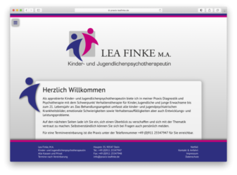 <a href="http://www.praxis-leafinke.de" target="_blank">www.praxis-leafinke.de</a><br />Kinder- und Jugendlichenpsychotherapeutin<br />März 2021 - Technologie: HTML responsive (96/142)